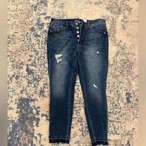 Time and Tru Blue Skinny Jeans with Distressed Details